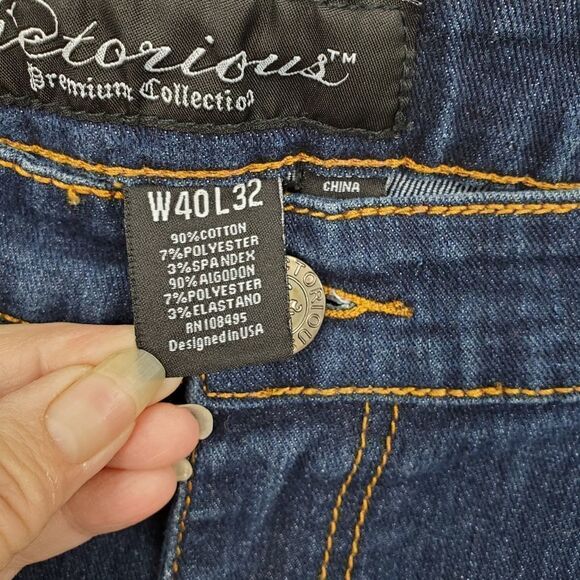 Victorious Dark Wash Straight Leg Jean 40X32 - Picture 4 of 10